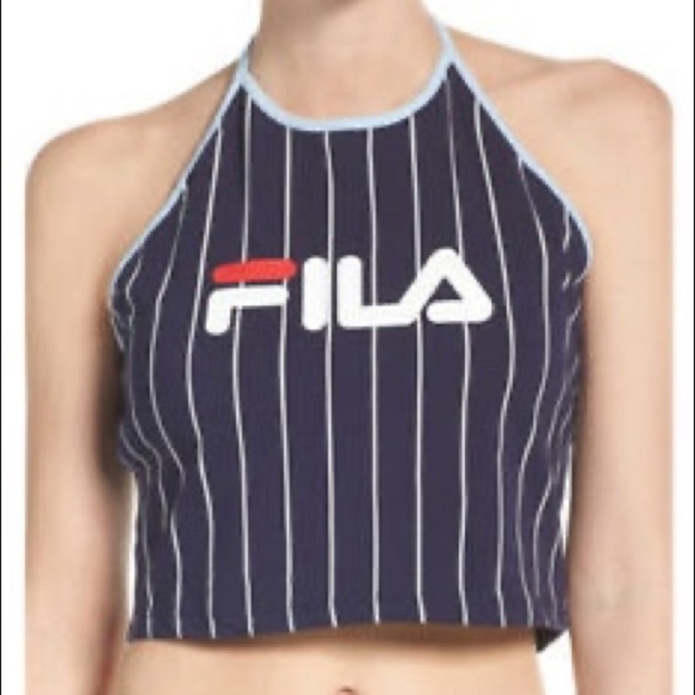 FILA striped halter crop top